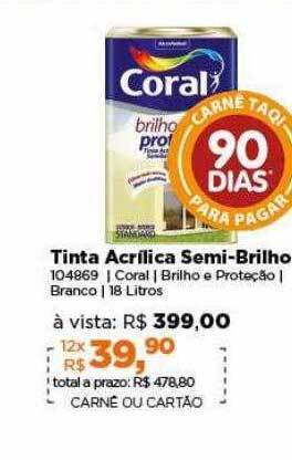 Lojas TaQi Tinta acrílica semi-brilho coral oferta