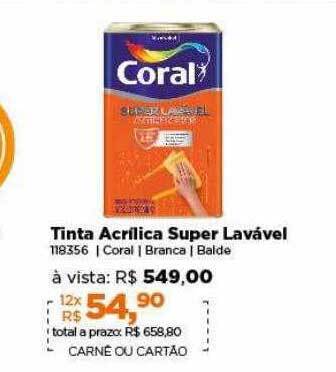 Lojas TaQi Tinta acrílica super lavável oferta