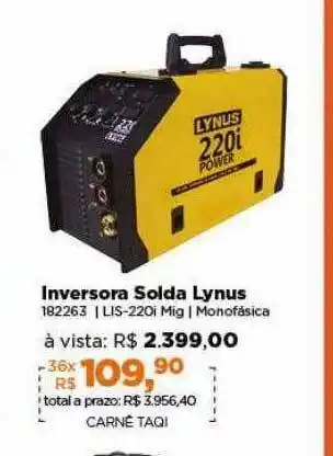 Lojas TaQi Inversora solda lynus oferta