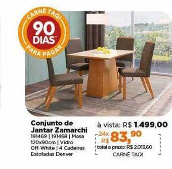 Lojas TaQi Conjunto de jantar zamarchi oferta
