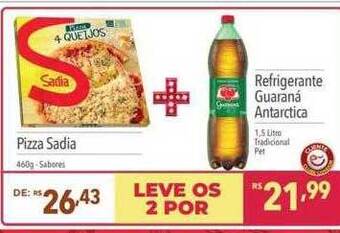 Supermercados Condor Pizza sadia + refrigerante guaraná antarctica oferta