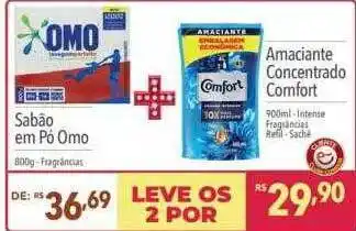 Supermercados Condor Sabão em pó omo + amaciante concentrado comfort oferta