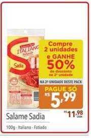 Supermercados Condor Salame sadia oferta