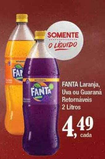 Supermercados Unidos Fanta laranja uva ou guaraná retornáveis oferta