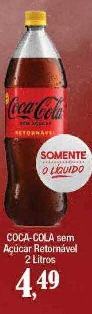 Supermercados Unidos Coca-cola sem açúcar retornável oferta
