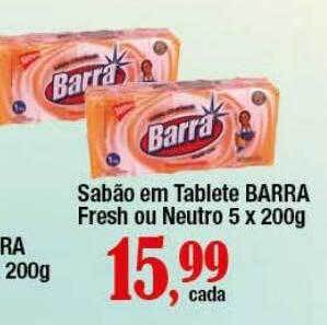 Supermercados Unidos Sabão em tablete barra fresh ou neutro 5 oferta