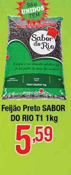 Supermercados Unidos Feijão preto sabor do rio t1 1kg oferta