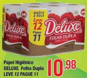 Supermercados Unidos Papel higiênico deluxe folha dupla leve 12 pague 11 oferta