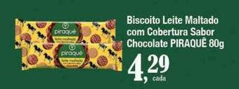 Supermercados Unidos Biscoito leite maltado com cobertura sabor chocolate piraquê oferta