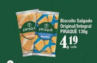 Supermercados Unidos Biscoito salgado original integral piraquê oferta