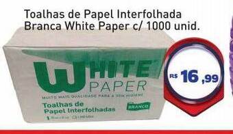 Toalhas de papel interfolhada branca white paper c- 100