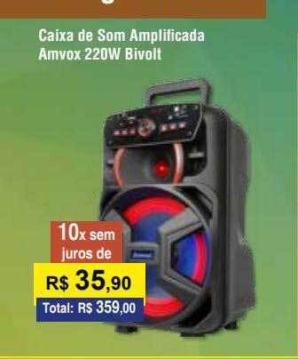 Caixa de som amplificada amvox 220w bivolt