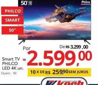 Supermercados Koch Smart tv philco led 4k oferta