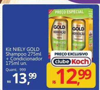 Supermercados Koch Kit niely gold shampoo + condicionador oferta