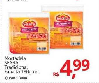 Supermercados Koch Mortadela seara tradicional fatiada oferta