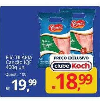 Supermercados Koch Filé tilápia canção iqf oferta