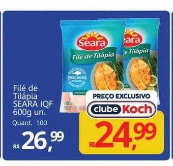 Supermercados Koch Filé de tilápia seara iqf oferta