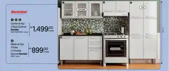 Zenir 1-2-3- cozinha de aço 3 peças gourmet bertolini 4- balcão de aço 3 portas e 2 gavetas gourmet bertolini oferta