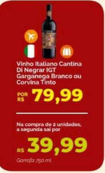 Oba Hortifruti Vinho italiano cantina di negrar igt garganega branco ou corvina tinto oferta
