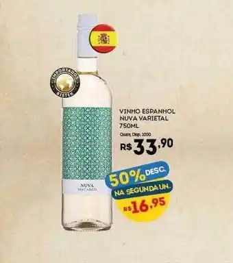 Atacadão Vinho espanhol nuva varietal oferta
