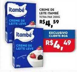 Boa Supermercados Creme de leite itambé oferta