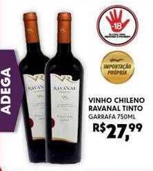 Vinho chileno ravanal tinto