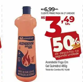 Acendedor fogo em gel quimidrol 50% de desconto na segunda unidade