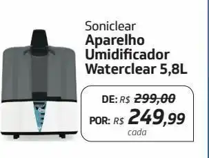 Aparelho umidificador waterclear soniclear 5,8l