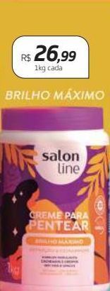 Creme para pentear salon line brilho máximo 1kg