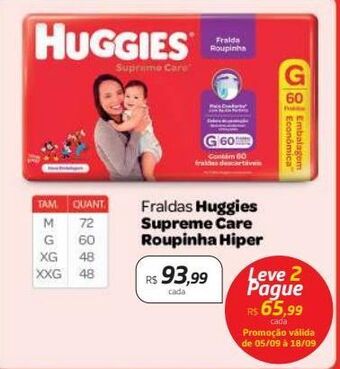 Fraldas huggies supreme care roupinha hiper