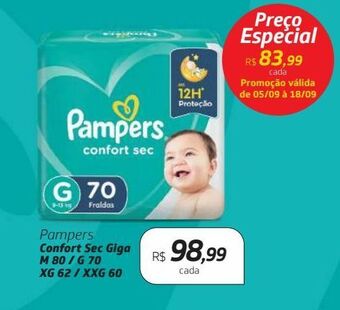 Drogal Pampers confort sec giga m 80 / g 70 xg 62 / xxg 60 oferta