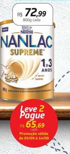 Drogal Nestlé nanlac supreme 1 a 3 anos 800g oferta