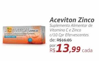 Drogal Aceviton zinco suplemento alimentar de vitamina c e zinco c/10 cpr efervescentes oferta