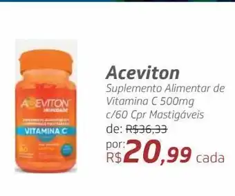 Drogal Aceviton suplemento alimentar de vitamina c 500mg c/60 cpr mastigáveis oferta