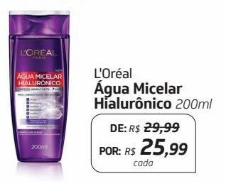 Drogal Água micelar hialurônico l´oreal 200ml oferta