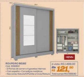 Lojas Colombo Roupeiro be162 henn oferta