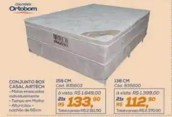 Lojas Colombo Conjunto box casal airtch ortobom oferta