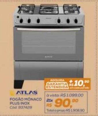 Lojas Colombo Atlas fogão mônaco plus inox oferta