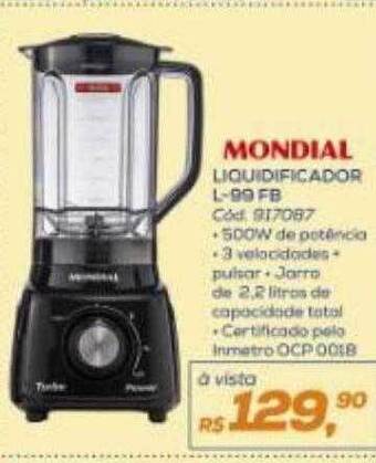 Lojas Colombo Mondial liquidificador l-99 fb oferta