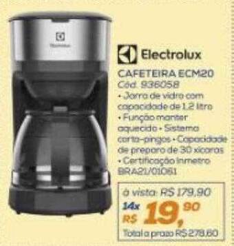 Lojas Colombo Electrolux cafeteira ecm20 oferta