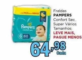 Supermercados Mundial Fraldas pampers confort sec super varios tamanhos oferta