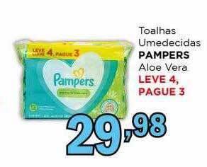 Supermercados Mundial Toalhas umedecidas pampers aloe vera leve 4 pague 3 oferta