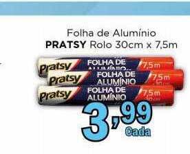 Supermercados Mundial Folha de aluminio pratsy rolo 30cm x 7.5m oferta