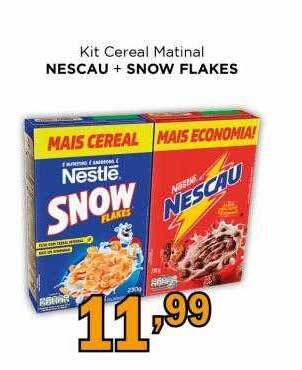 Supermercados Mundial Kit cereal matinal nescau + snow flakes oferta