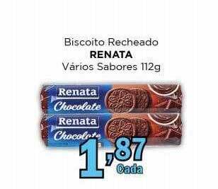 Supermercados Mundial Biscoito recheado renata varios sabores oferta