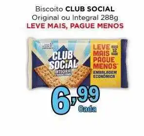 Supermercados Mundial Biscoito club social original ou integral oferta