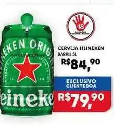 Boa Supermercados Cerveja heineken barril 5l oferta