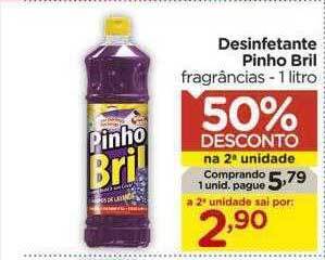 Carrefour Desinfetante pinho bril fragrâncias 50% desconto na 2a unidade oferta