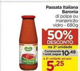 Carrefour Passata italiana baronia 50% desconto na 2a unidade oferta