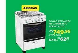 DB Supermercados Fogao esmaltec 4b caribe bco acend auto oferta